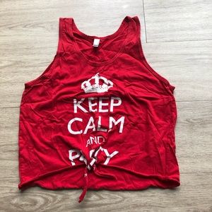 Keep calm party on tie up tank